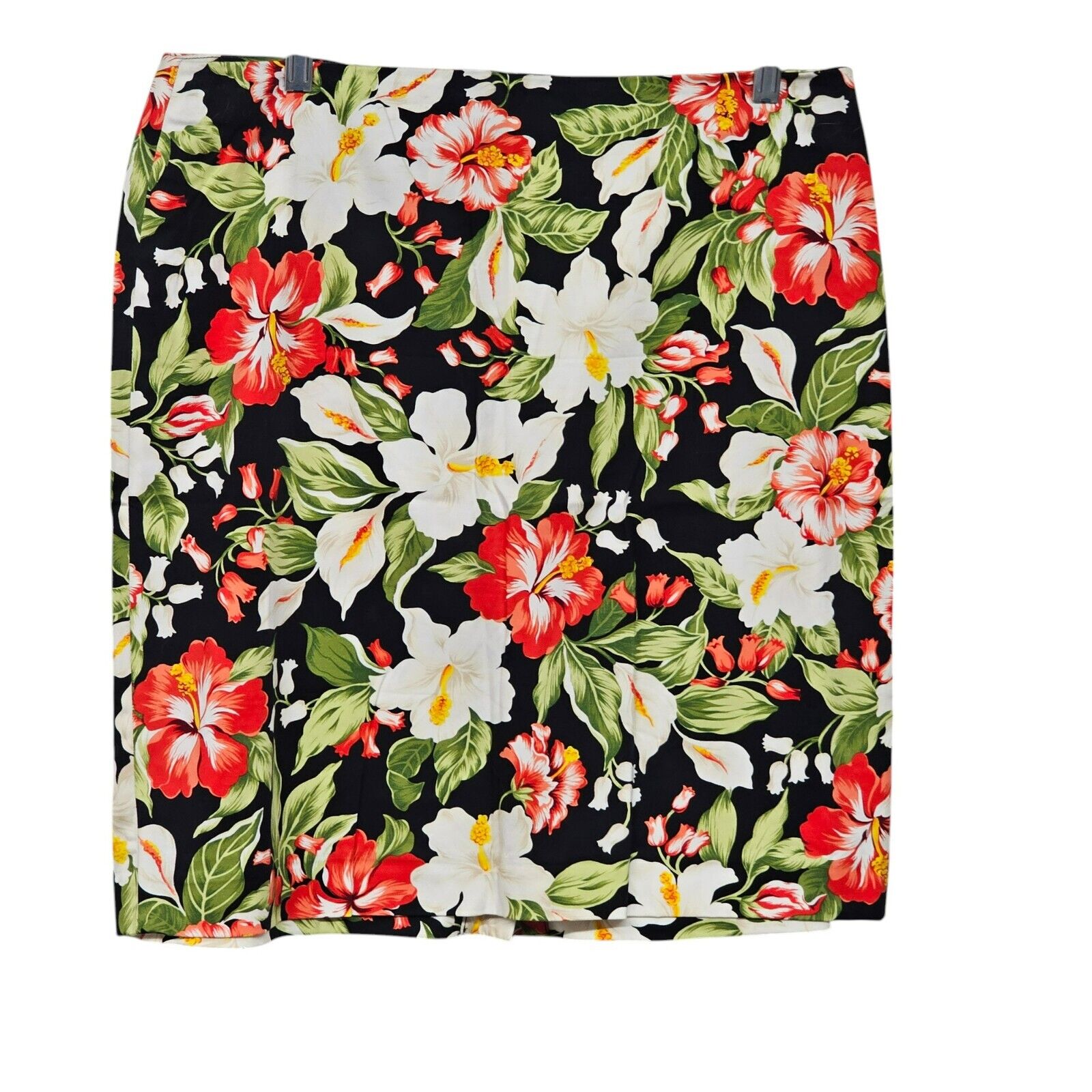 Jones New York Signature Women Pencil Skirt Sz 12 Multicolor Tropical Office